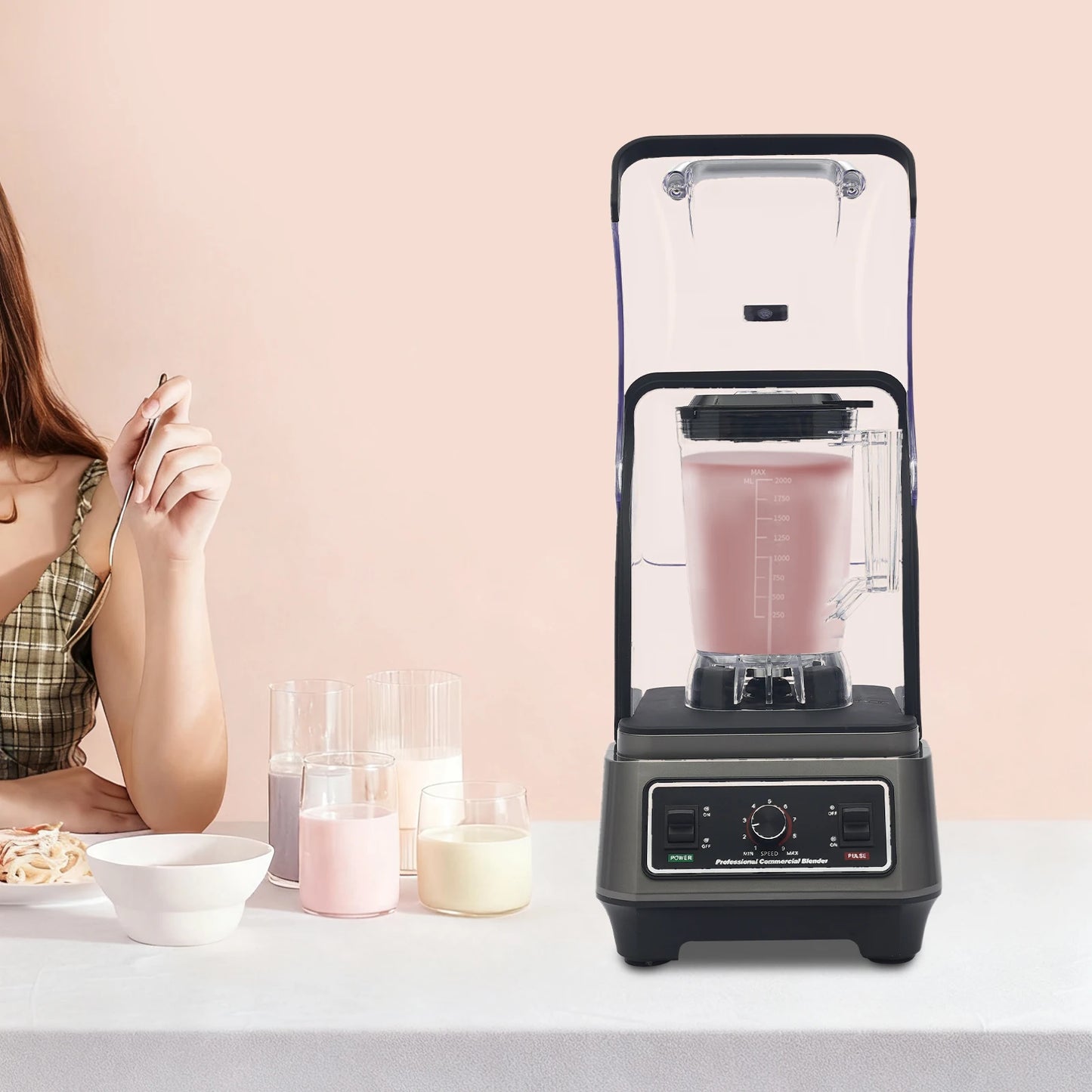 1600W Commercial Blender Multifunctional Kitchen Appliance