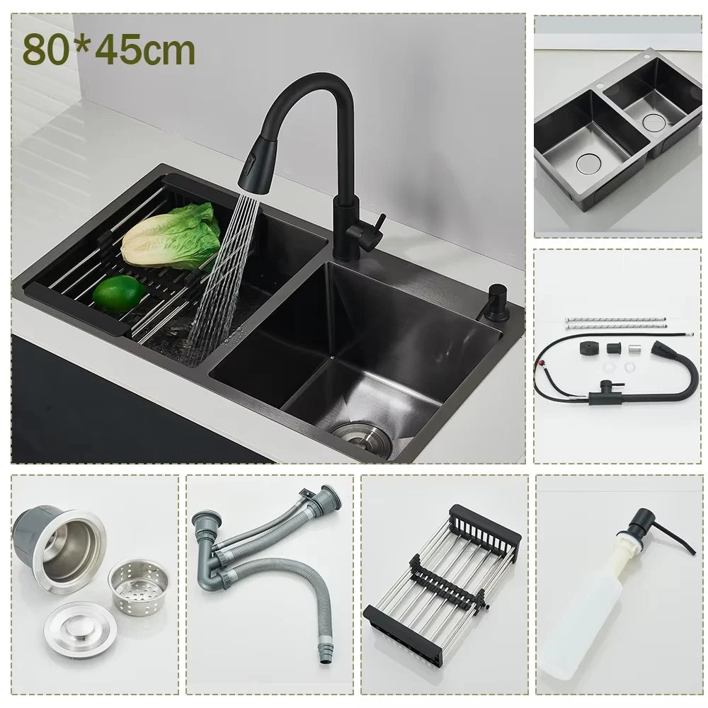 Stainless Steel Kitchen Sink With Integrated Faucet