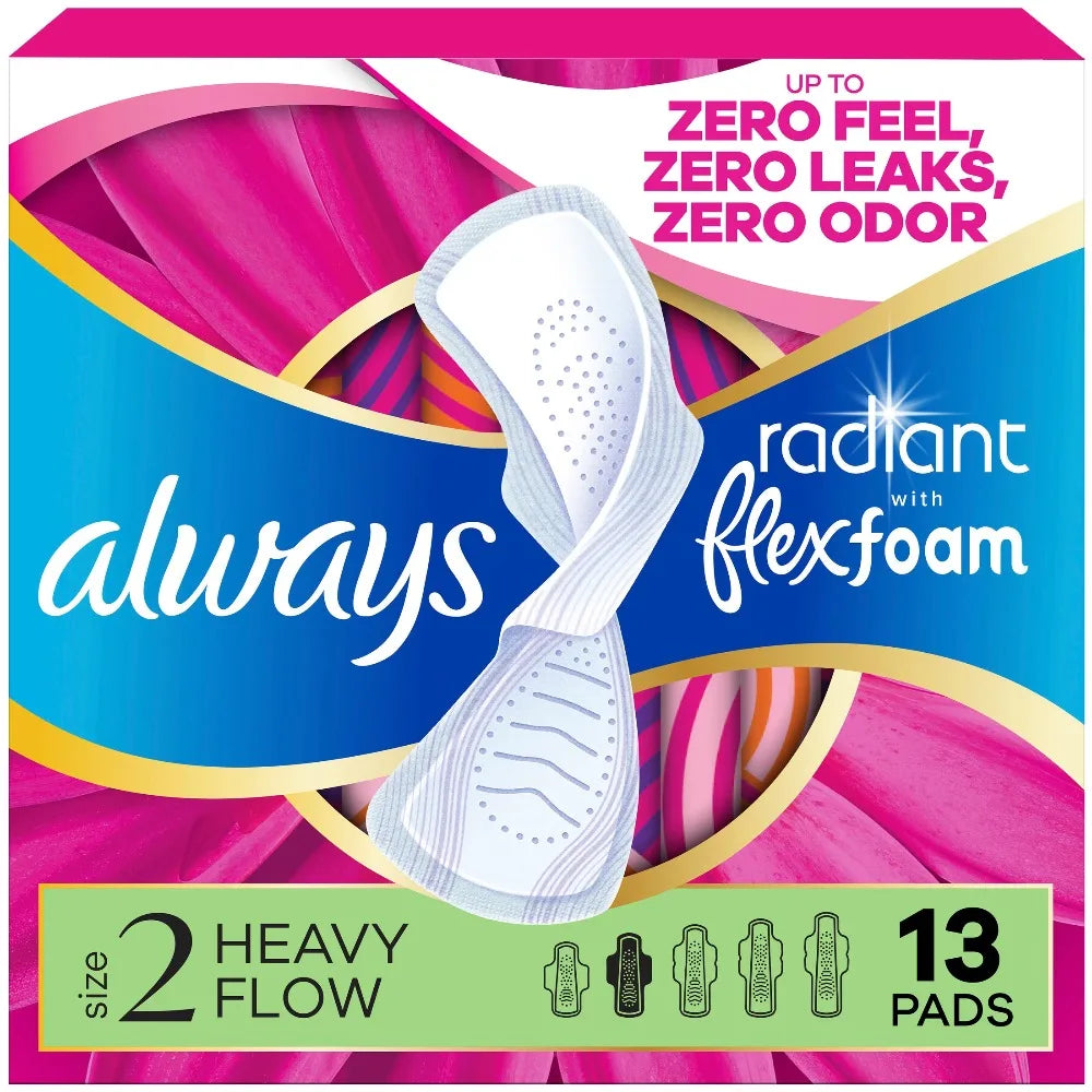 Overnight Heavy Flow Menstrual Pads With FlexFoam And Wings