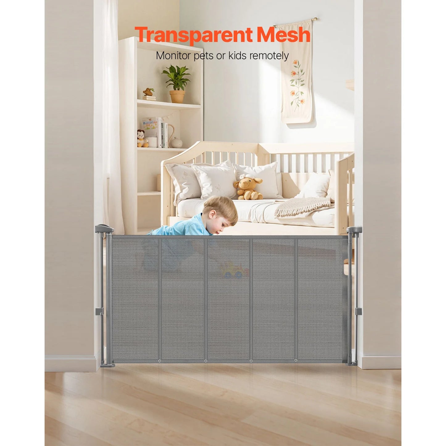 SucceBuy Retractable Baby Gate For Kids And Pets