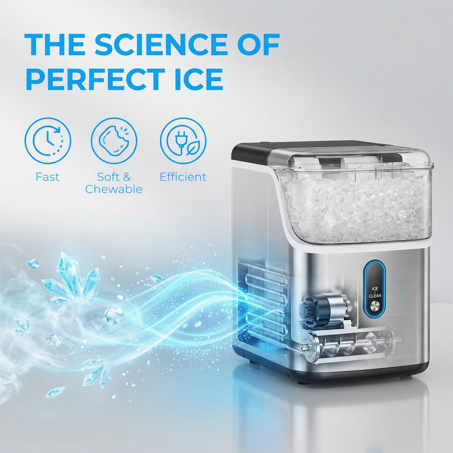 Philergo 33 Lbs Nugget Ice Maker Countertop Self Cleaning