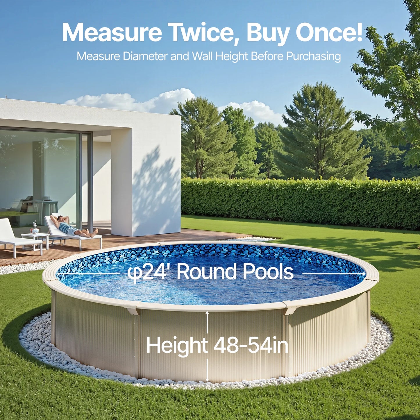 SucceBuy Round Above Ground Pool Liner