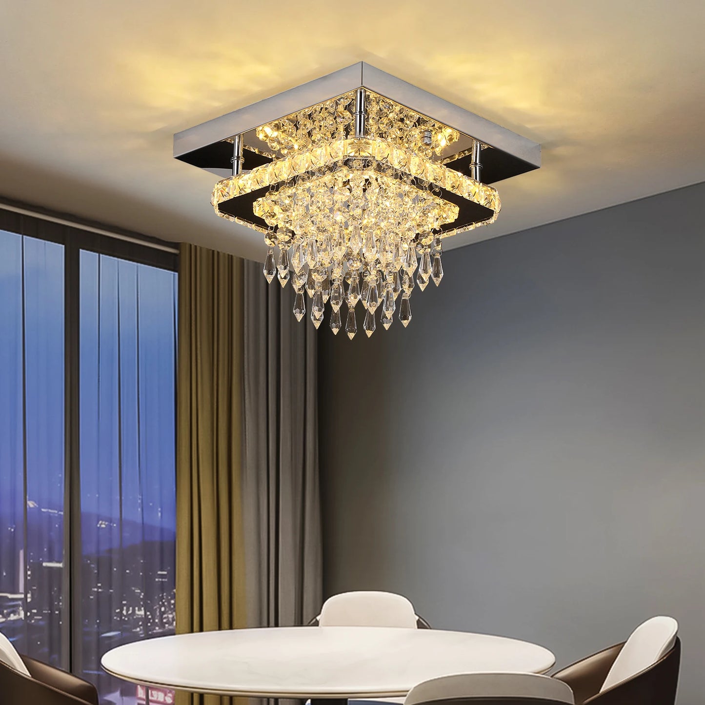 VETRULUS Modern Crystal LED Ceiling Chandelier