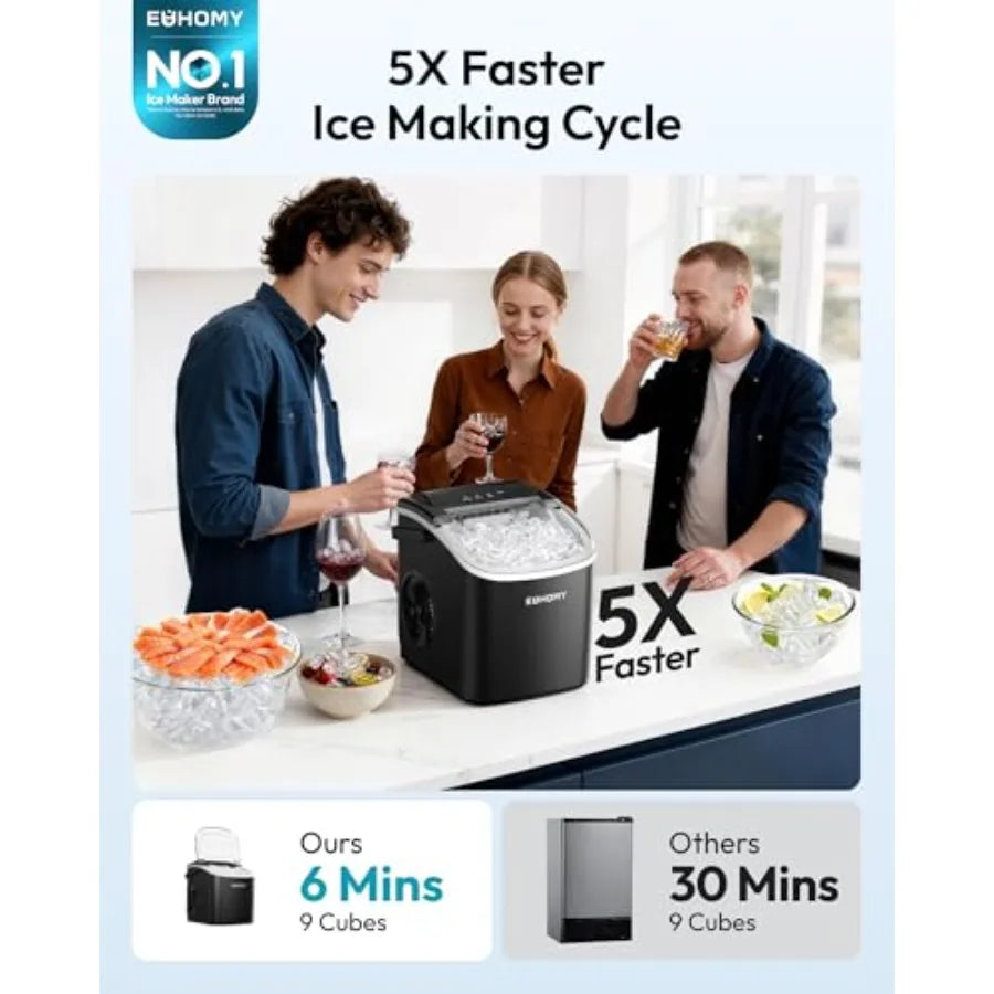 Countertop Ice Maker Machine With Handle Auto Cleaning