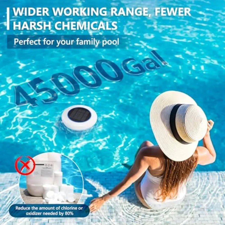 Solar Powered Pool Ionizer Copper Rod Filter Accessories