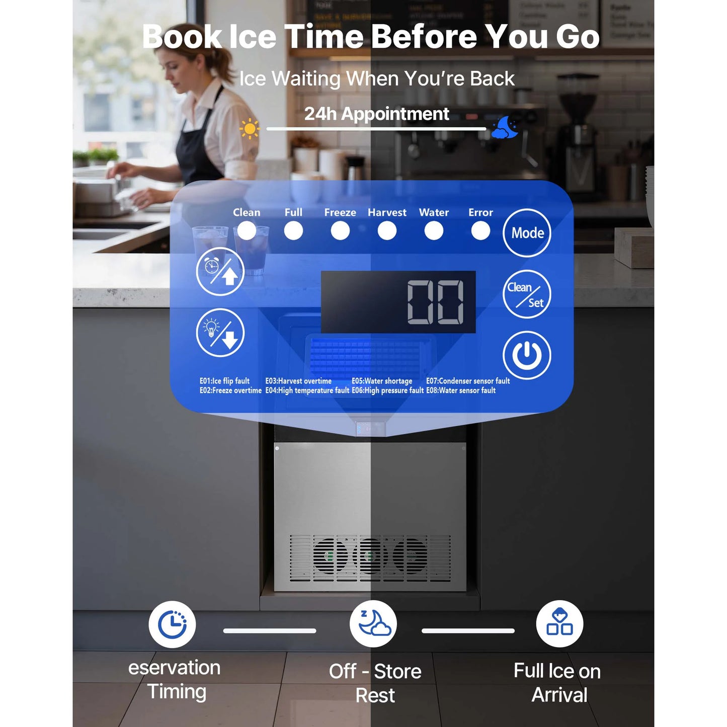 SucceBuy Commercial Ice Maker Built In Freestanding
