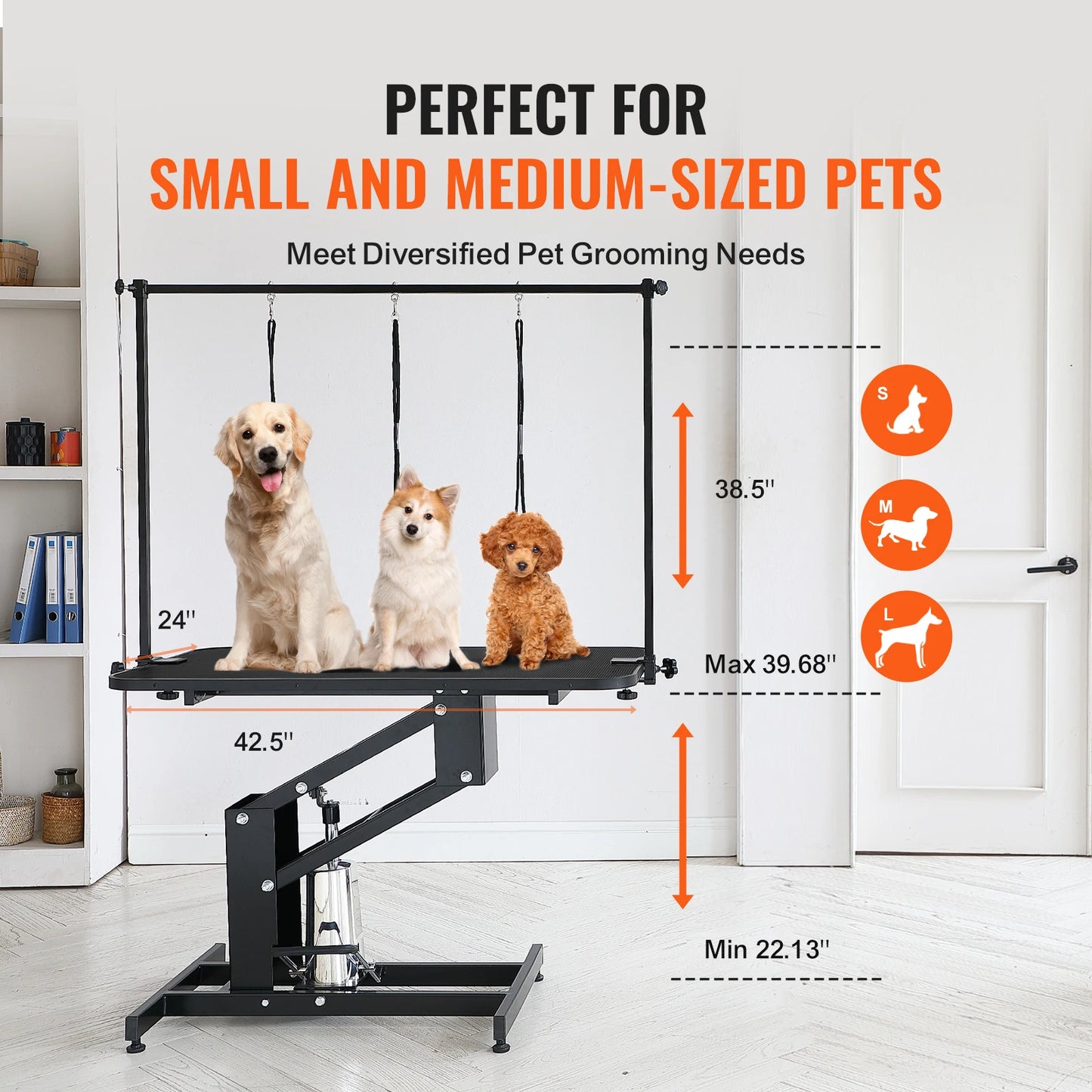 SucceBuy Hydraulic Pet Grooming Table With Arm