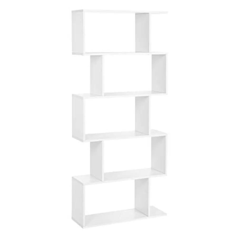 Wooden 5-Tier Bookcase Display Shelf Freestanding