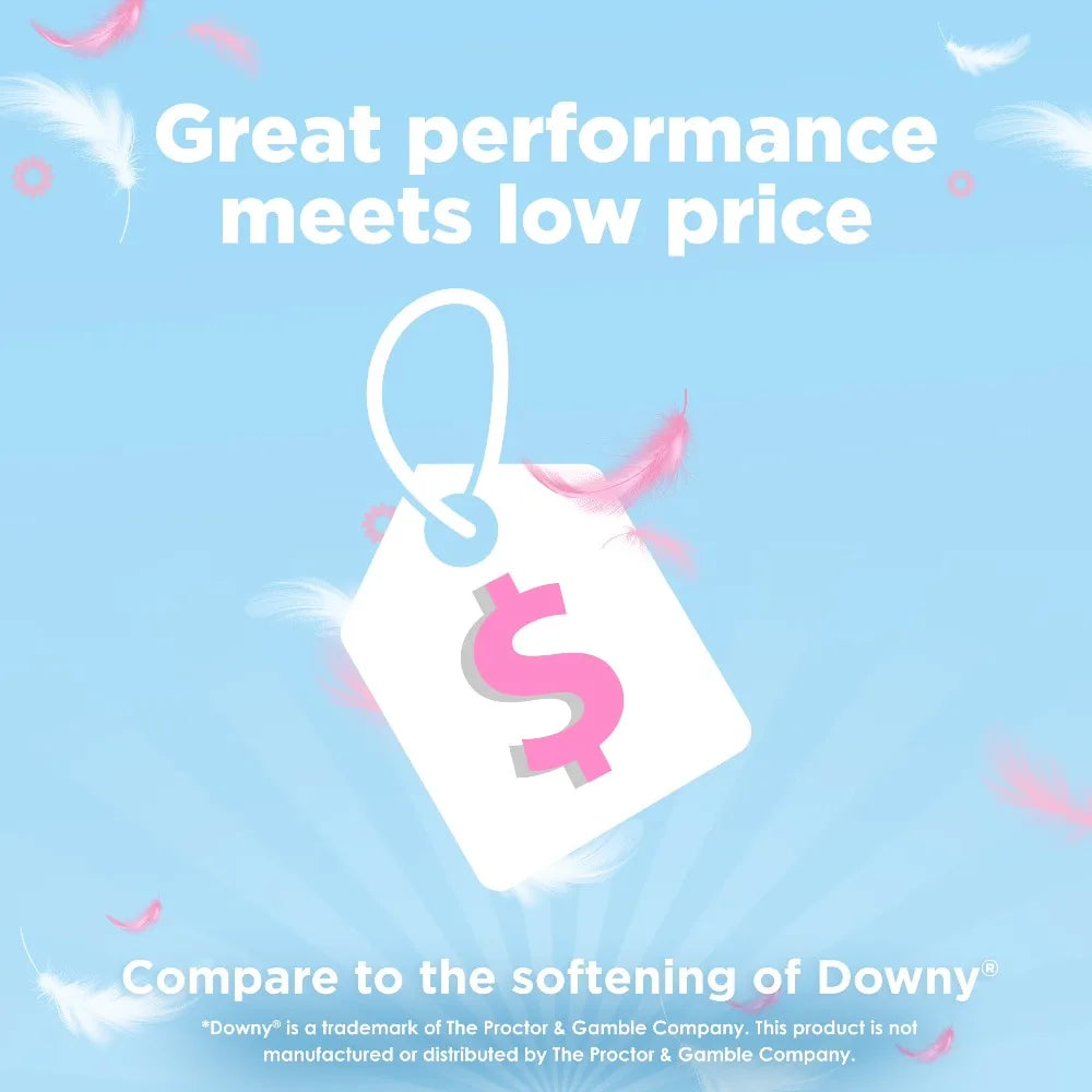 Gentle Soft Liquid Fabric Softener Spring Showers Scent 111 Fl Oz 150 Loads Softening Effect Compare to Downy