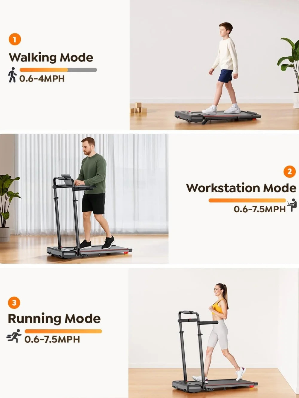 Driving Walking Pad With Bracket Silent Foldable Treadmill