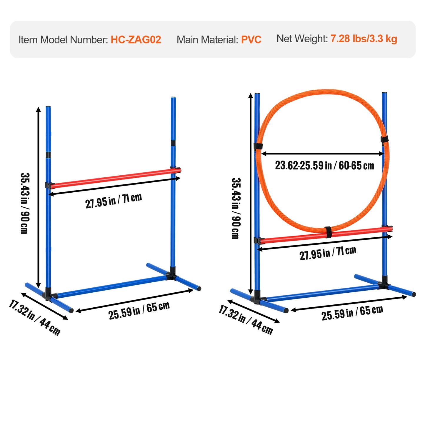 SucceBuy Dog Agility Training Set 4 Adjustable Hurdles