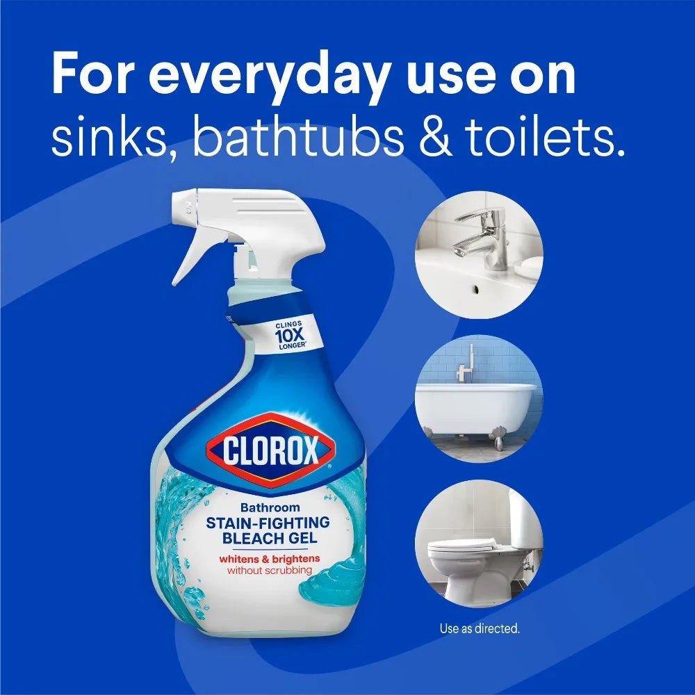 Powerful Bathroom Bleach Gel Cleaner for Tile Grout Toilet