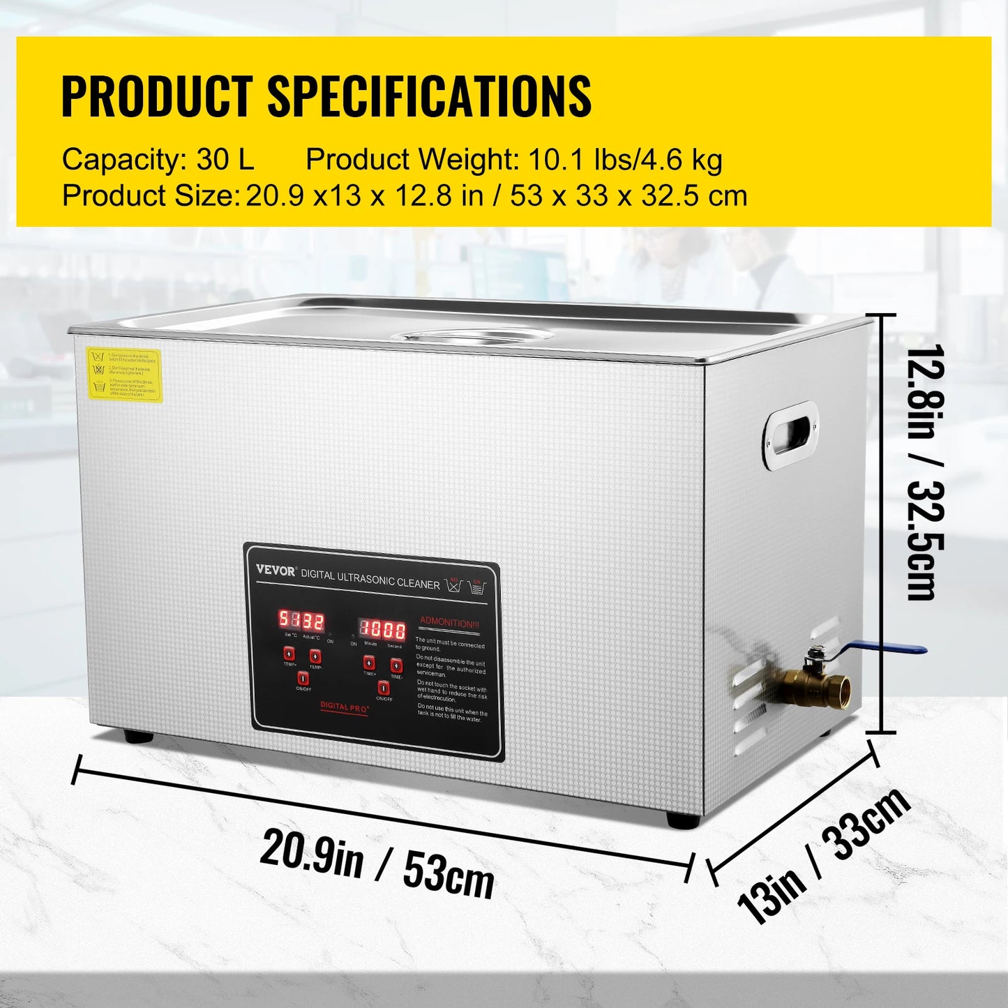 SucceBuy Ultrasonic Cleaner Stainless Steel