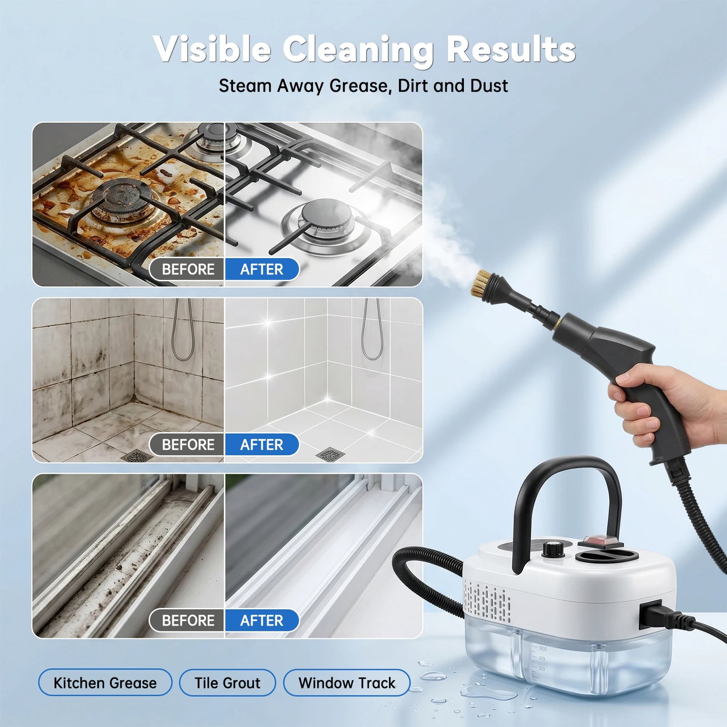 2500W High Power Steam Cleaner Handheld With Accessories