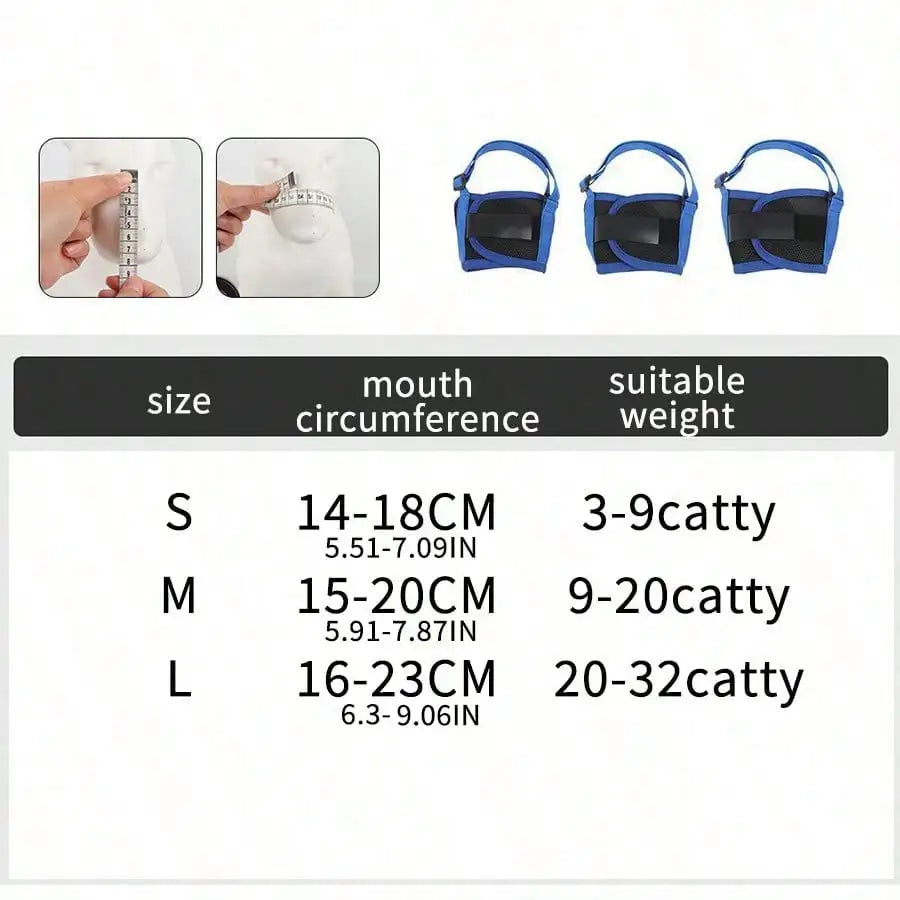 Adjustable Dog Muzzle For Training Breathable Mesh