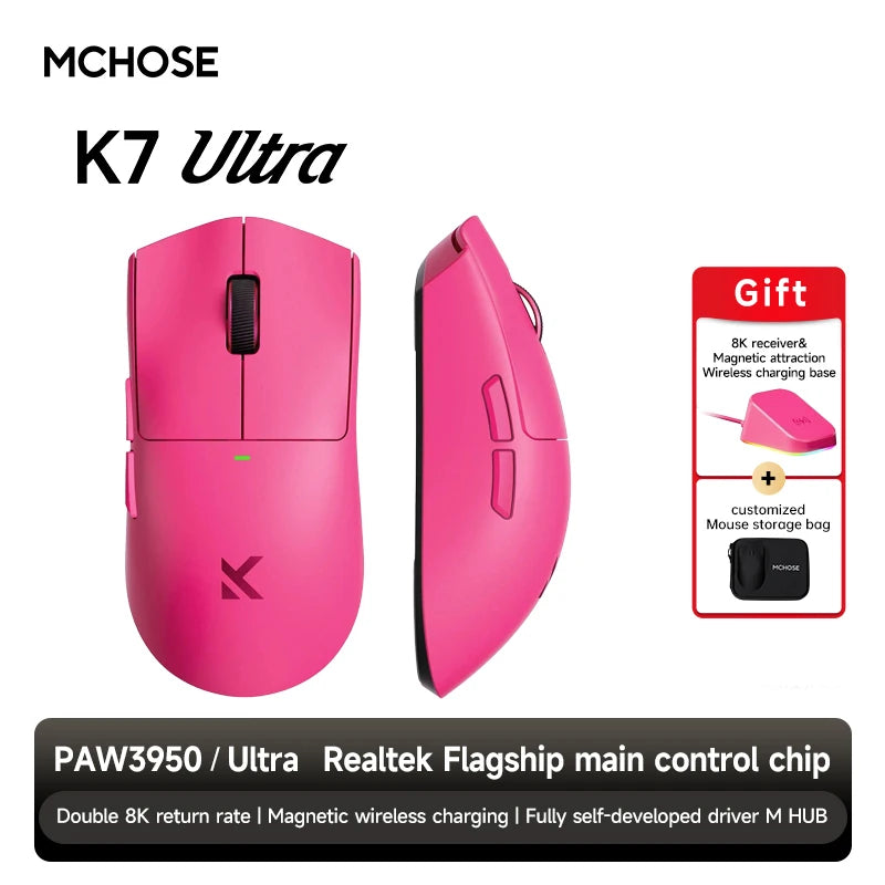MCHOSE K7 Ultra Wireless Gaming Mouse With PAW3950 Sensor