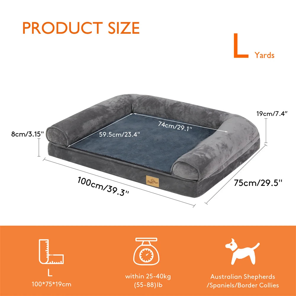 Borwort Orthopedic Calming Dog Bed with Removable Cover
