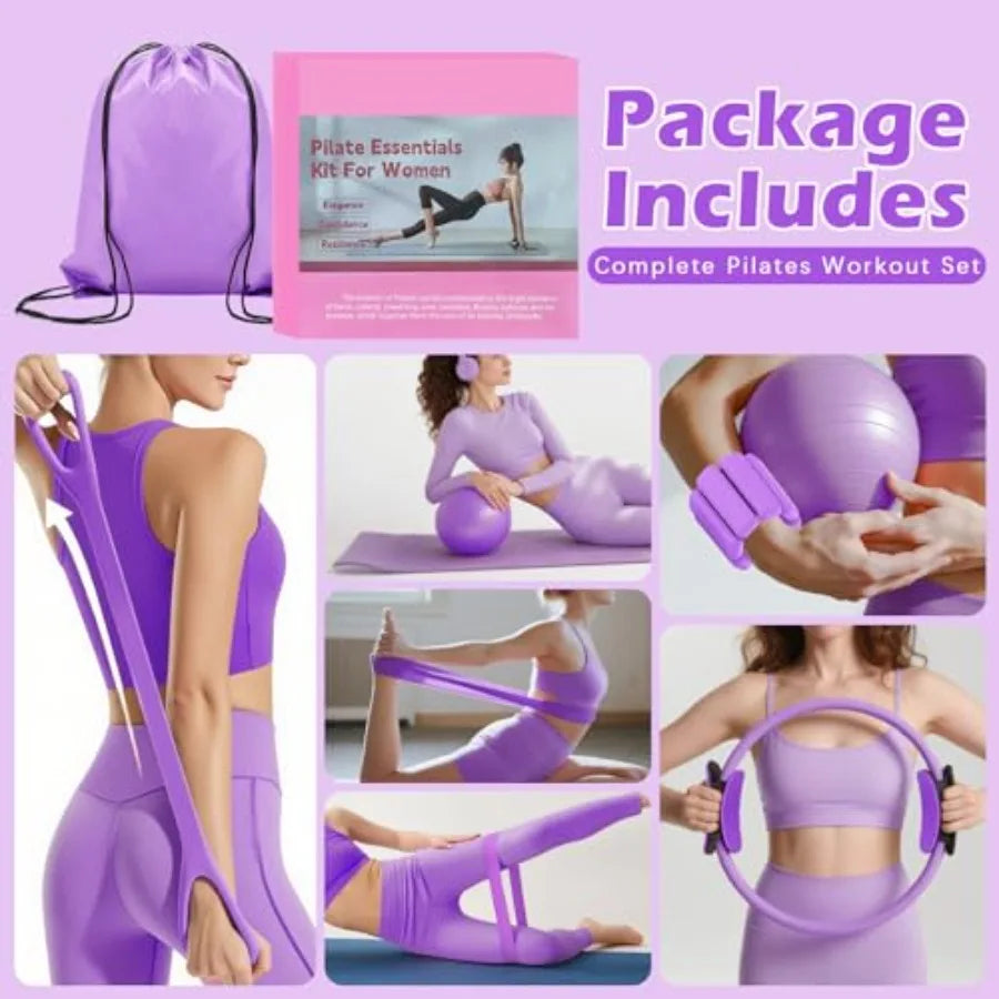 Pilates Equipment Set With Ring Ball And Resistance Bands