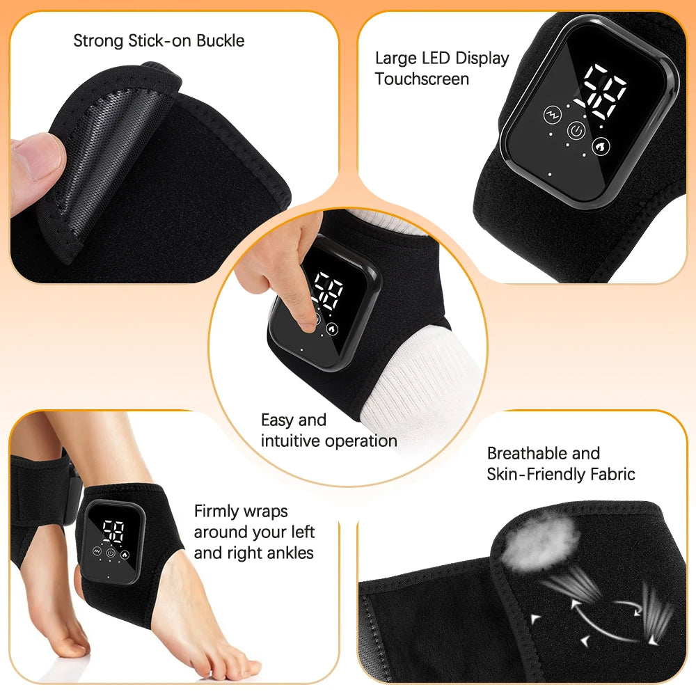 Hailicare Heated Ankle Massager With Vibration Hot Compress