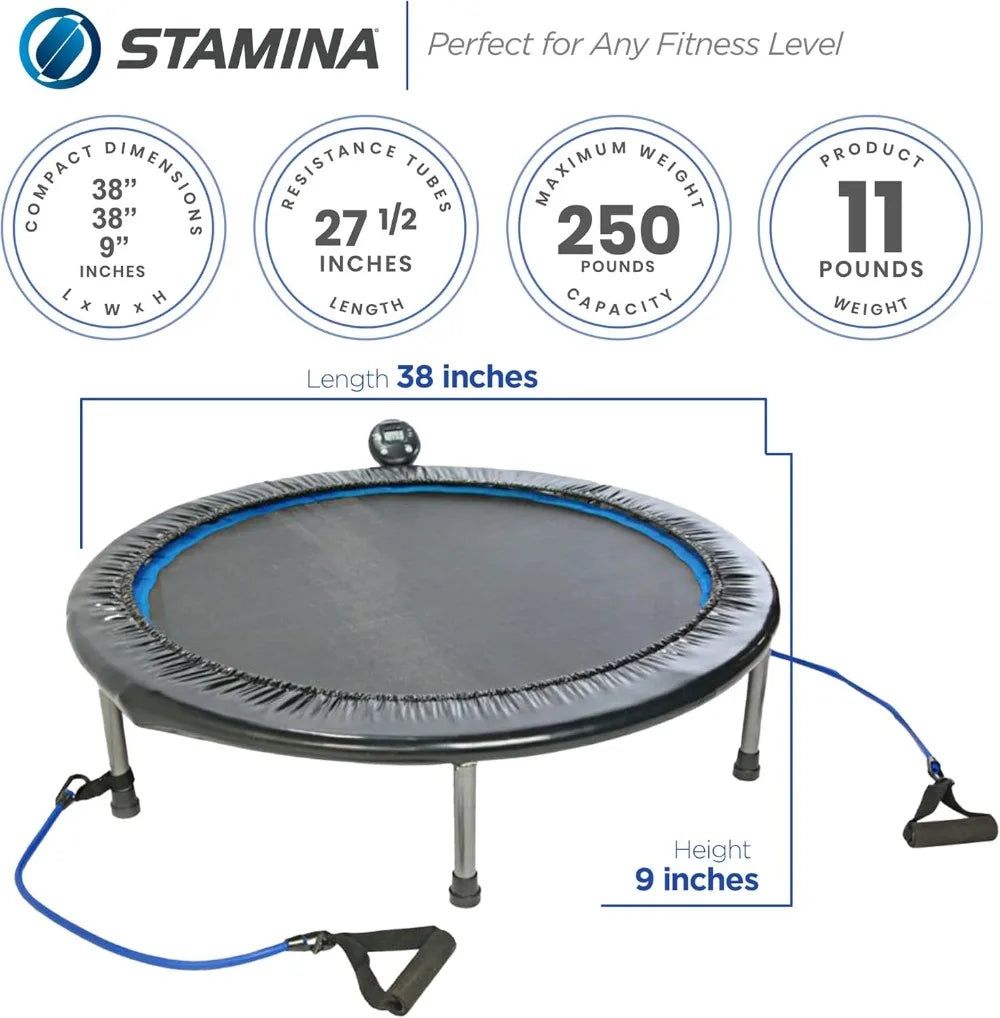 Foldable Mini Trampoline Rebounder With Smart Workout App
