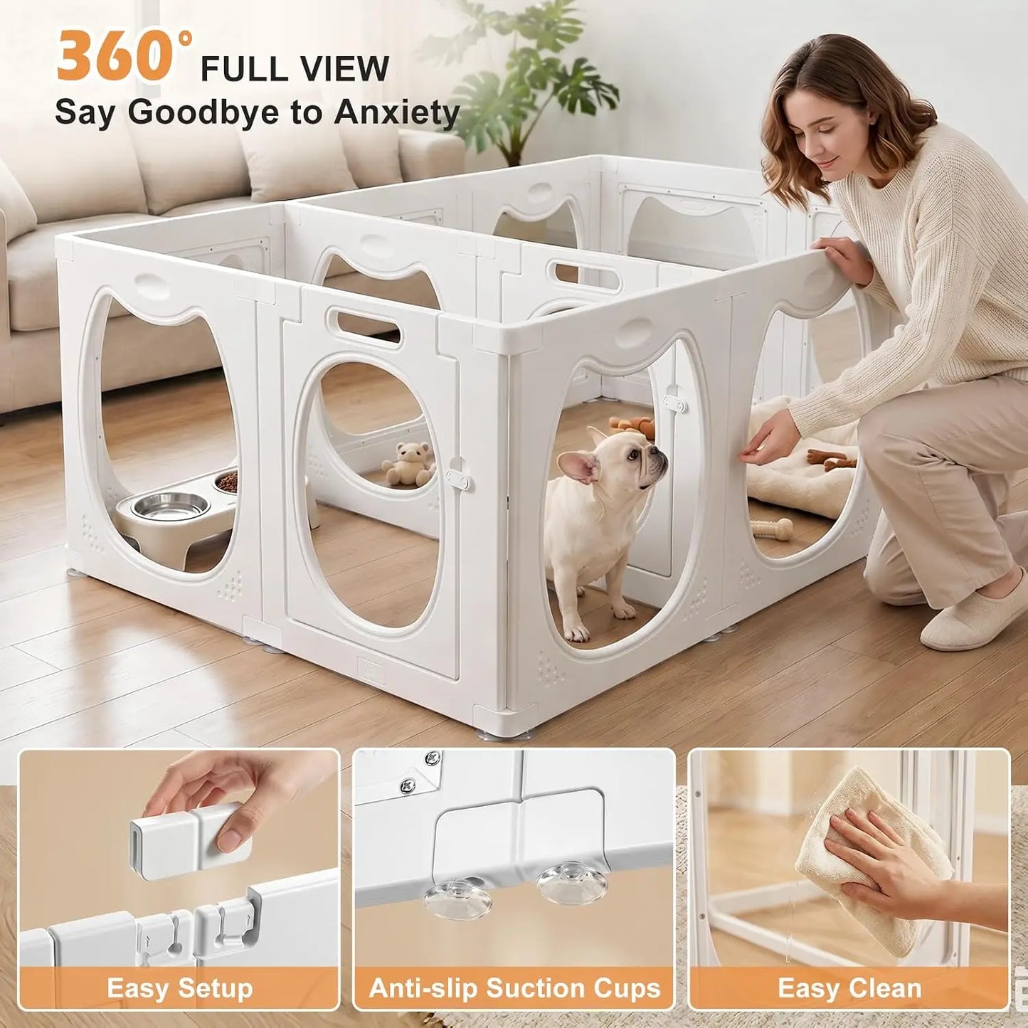 Clear Acrylic Dog Playpen Indoor Puppy Fence