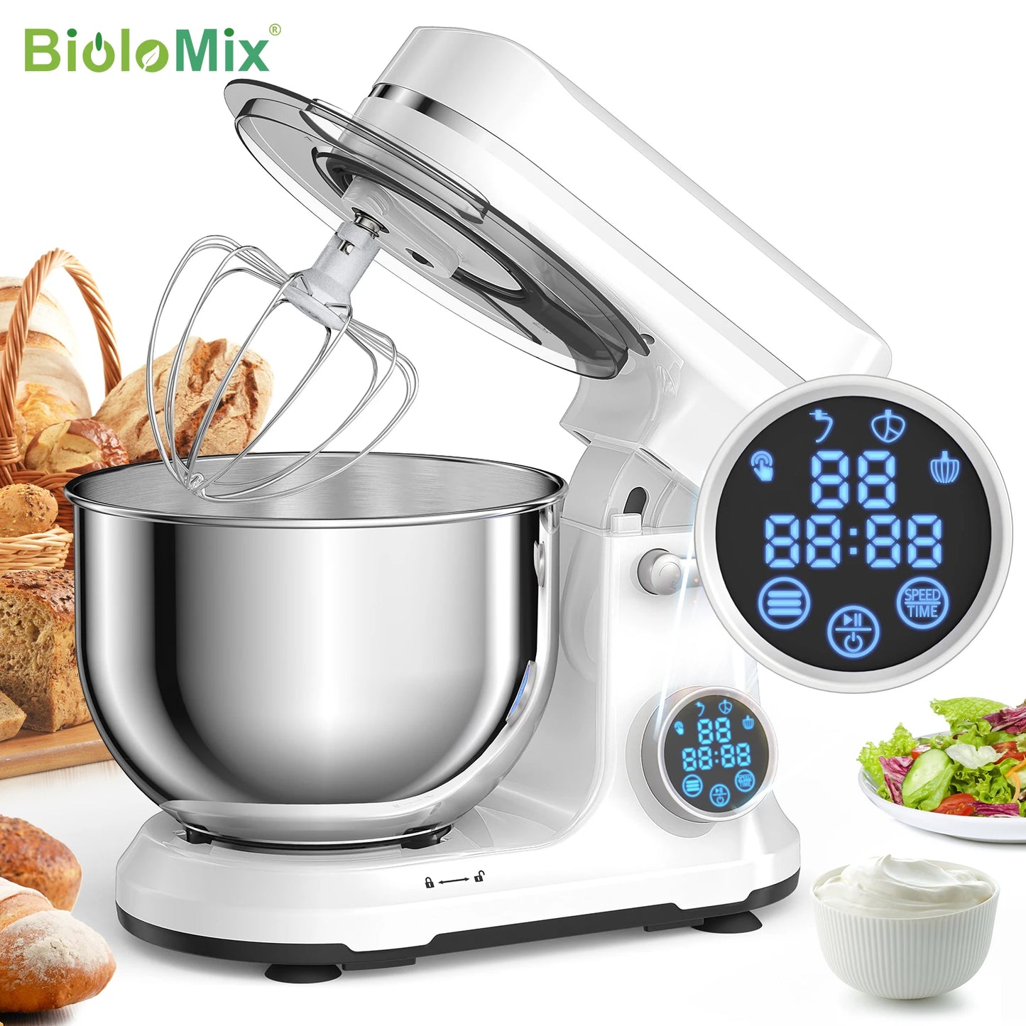 BioloMix 1200W 11 Speed Digital Kitchen Stand Mixer