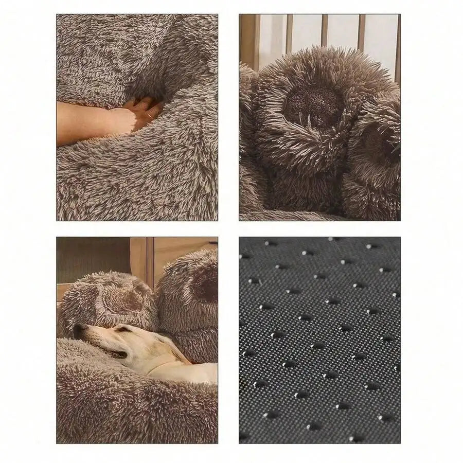 Calming Faux Fur Donut Dog Bed