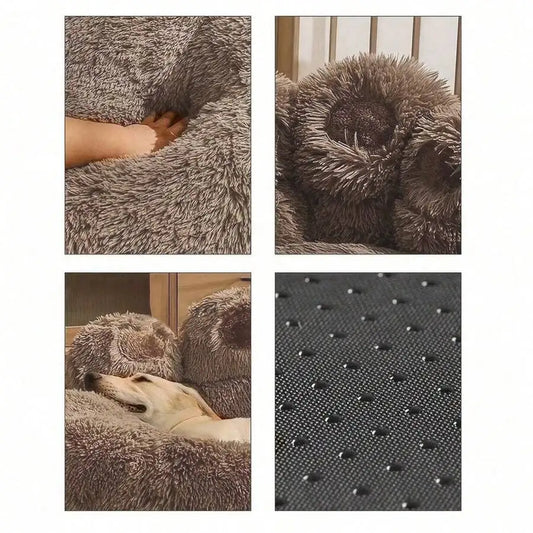 Calming Faux Fur Donut Dog Bed