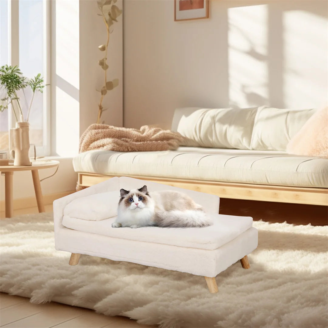 Bingopaw L-Shape Pet Sofa Bed with Wooden Legs