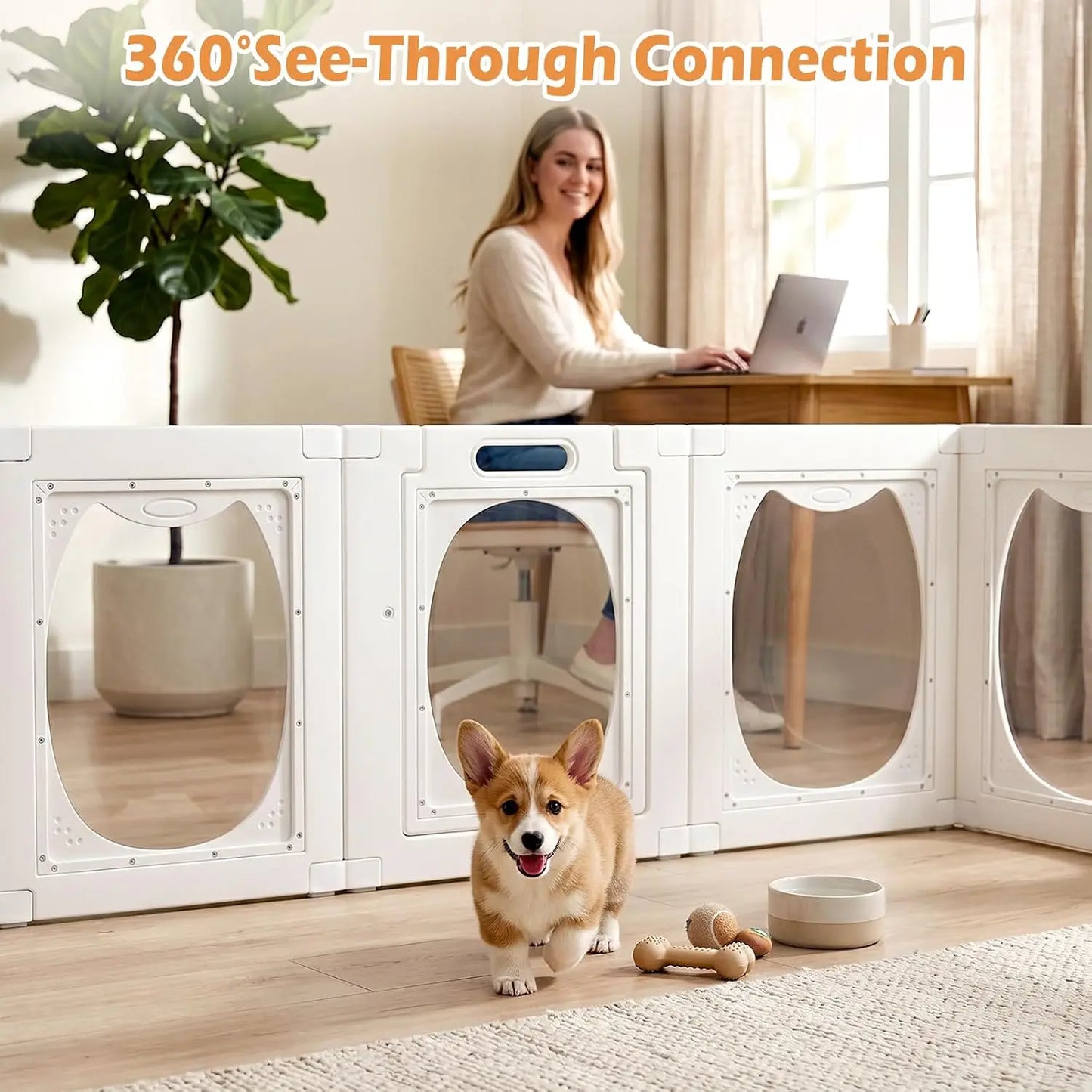 Clear Acrylic Dog Playpen Indoor Puppy Fence