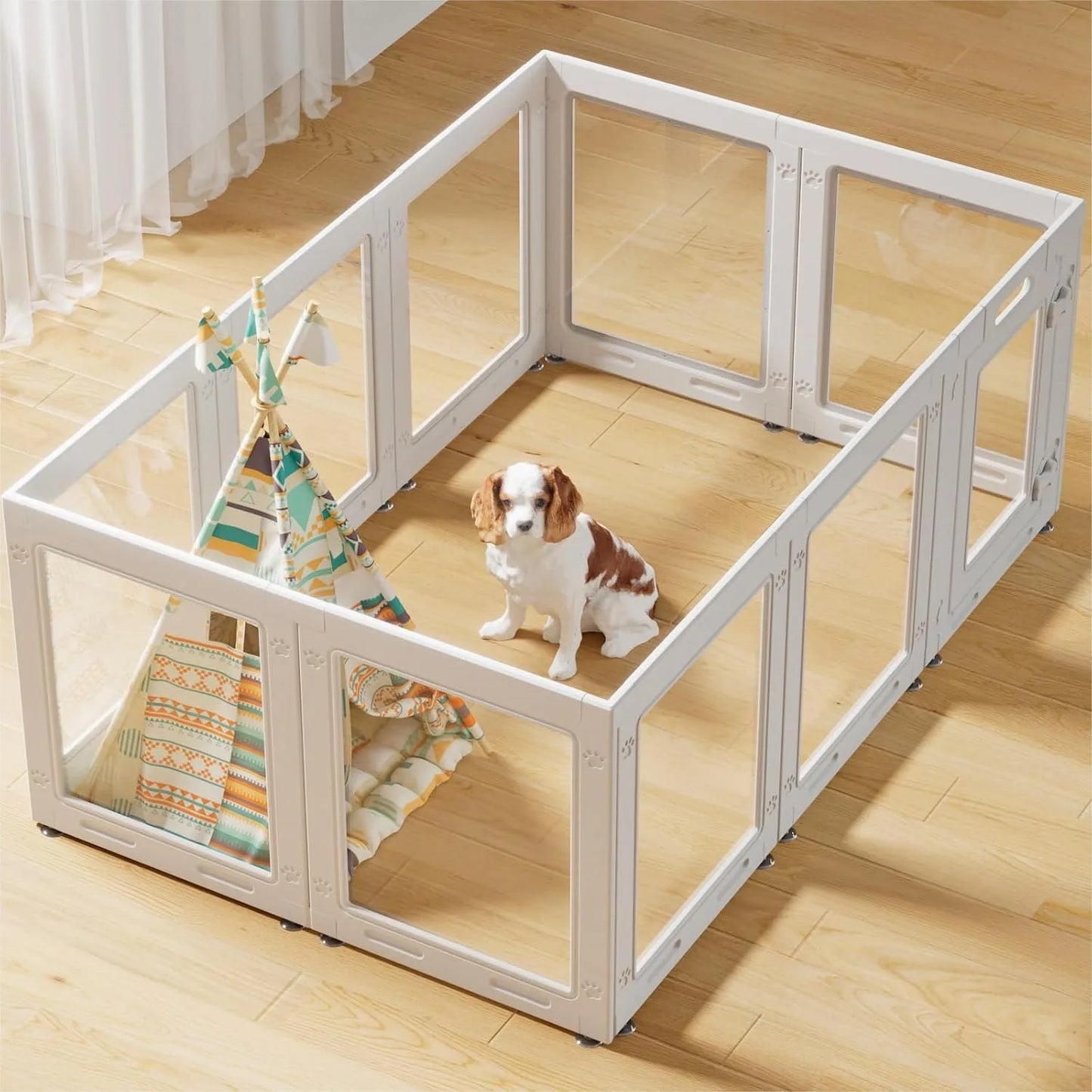 Clear Acrylic Dog Playpen With Door For Small Dogs