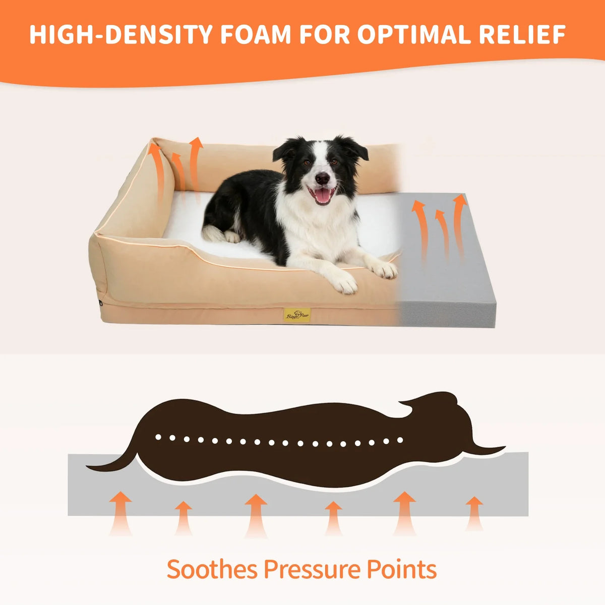 Bingopaw Orthopedic Dog Bed With Waterproof Cover