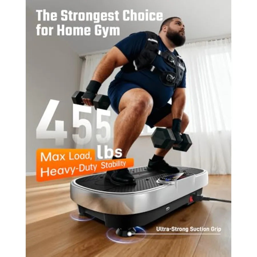 Home Gym Vibration Plate With Steel Frame 455-Lb Capacity