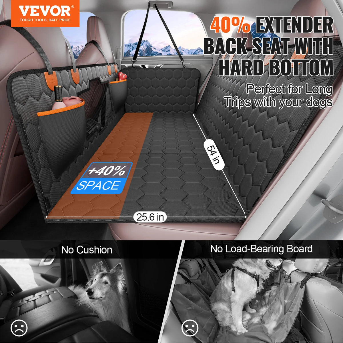 SucceBuy Back Seat Dog Extender With Mesh Window