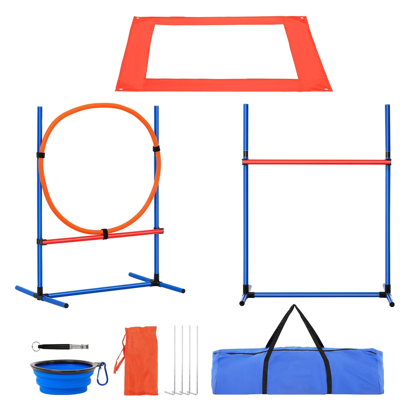 SucceBuy Dog Agility Training Set 4 Adjustable Hurdles