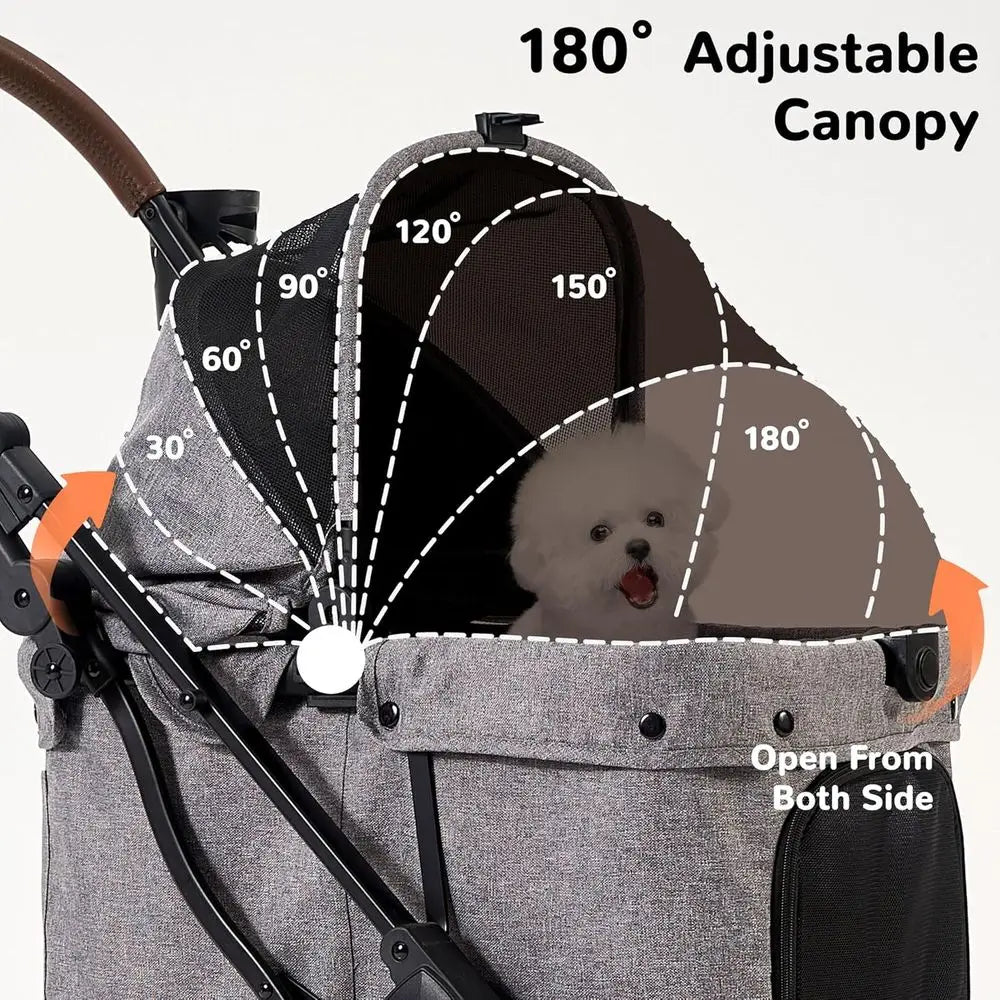 Ticify All-Terrain Pet Stroller With Weatherproof Cover