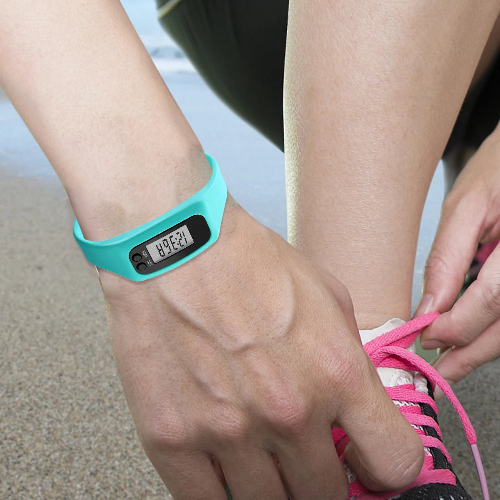 LED Pedometer Bracelet With 12 And 24 Hour Time Display