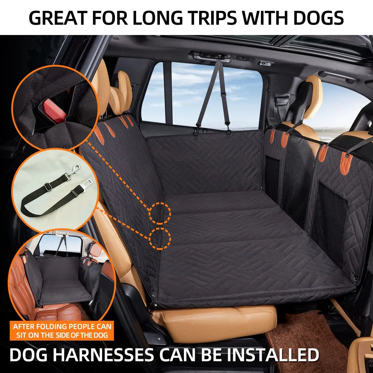 Waterproof Dog Car Seat Cover Hammock Nonslip Back Seat