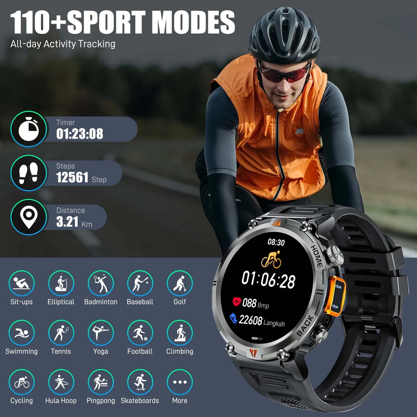 EIGIIS KE3 Bluetooth Call Smartwatch Heart Rate Monitor