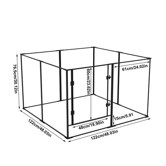 BINGOPAW 8 Panel Acrylic Dog Playpen For Indoor Use
