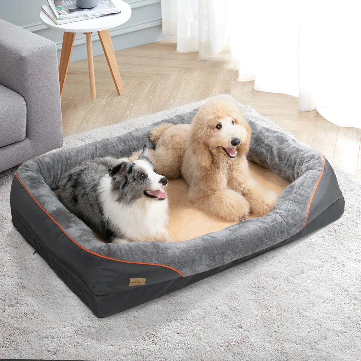 Bingopaw Fleece Dog Bed With Washable Waterproof Cover