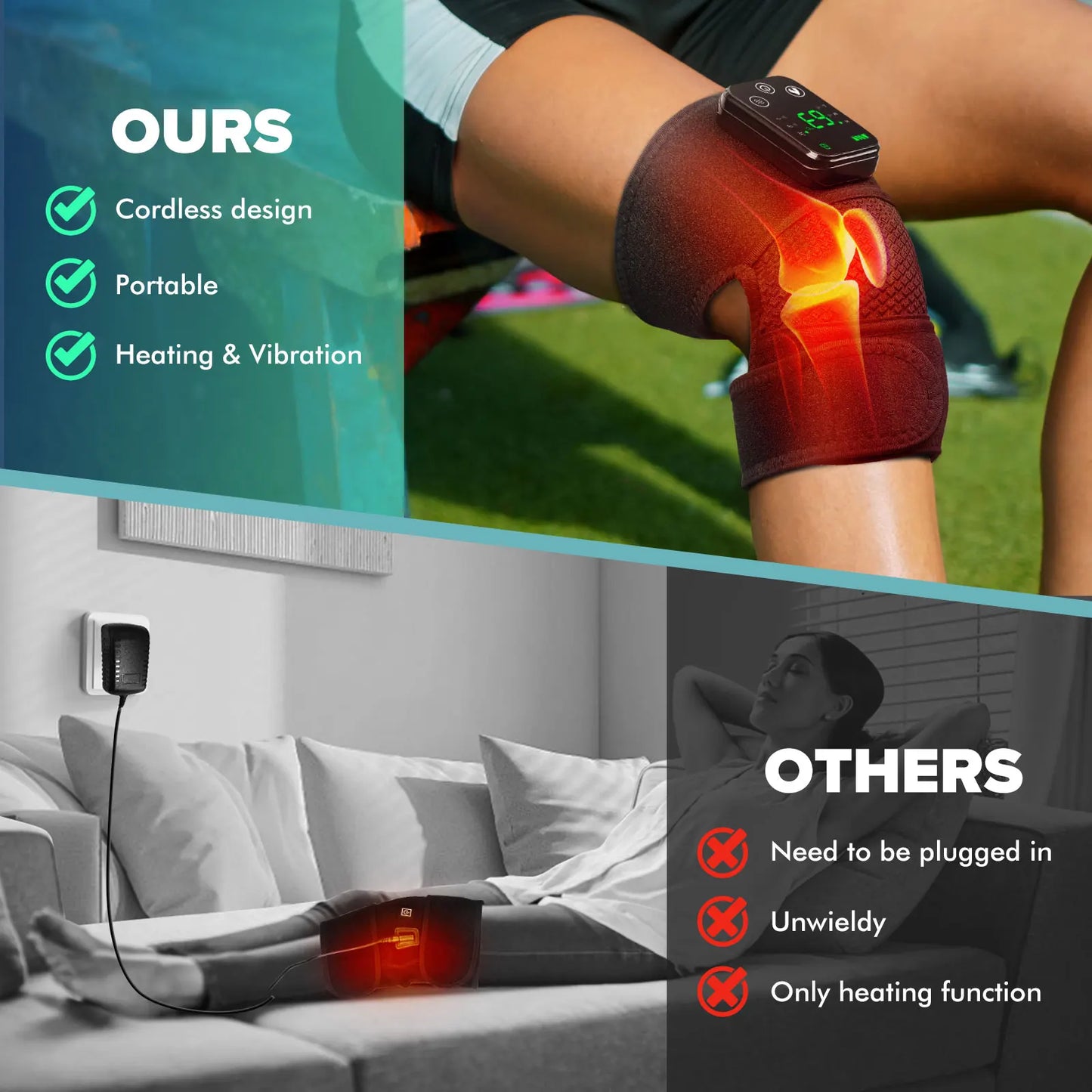 Intelligent Electric Knee Massager With Heat And Vibration