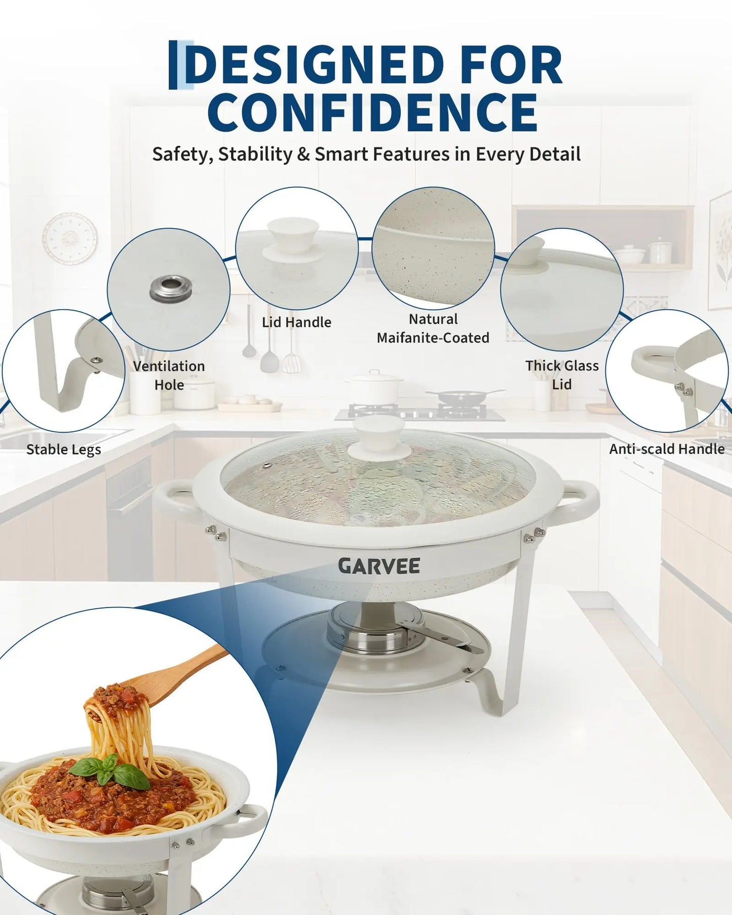 HiMISS Chafing Dishes Stainless Steel Buffet Warmer