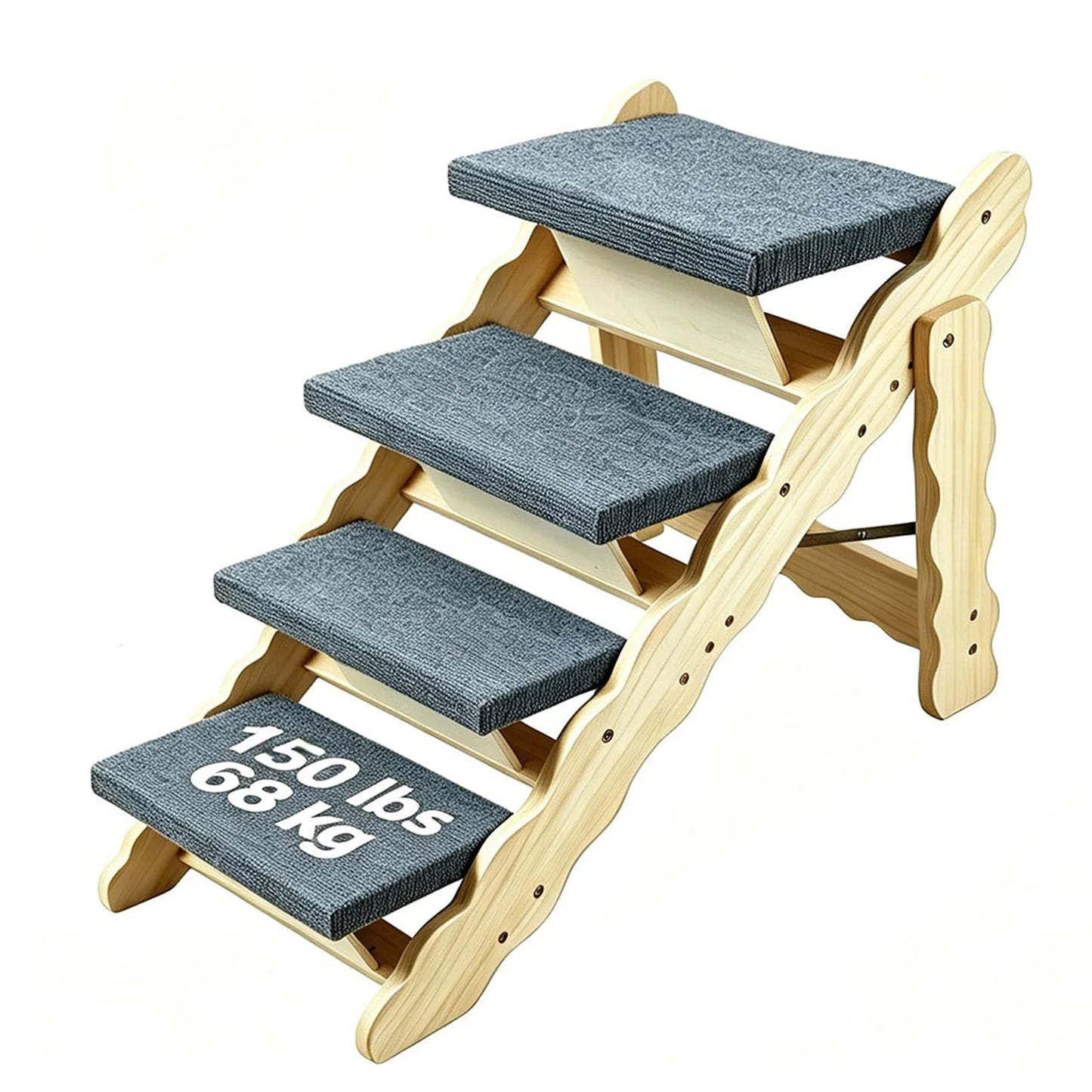 DishyKooker 2 In 1 Wooden Pet Stairs And Folding Ramp