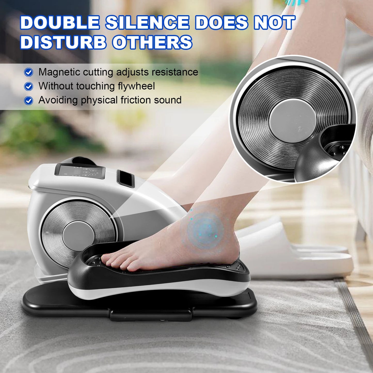 Under Desk Elliptical Pedal Exerciser With Smart LED Display