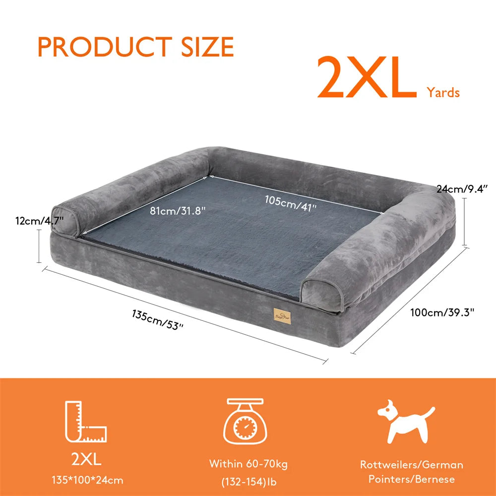 Borwort Orthopedic Calming Dog Bed with Removable Cover