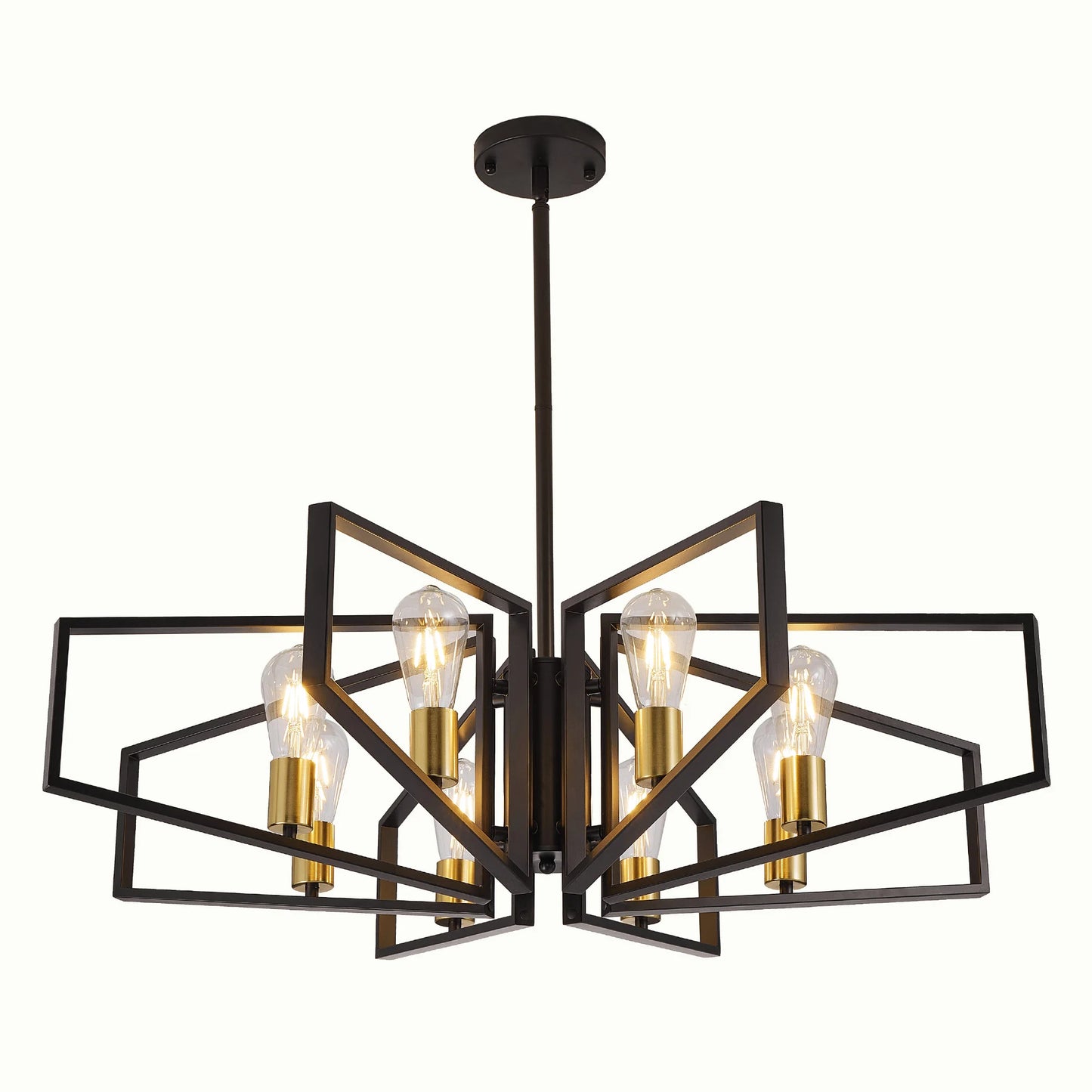 Geometric 8 Light Chandelier With Adjustable Height