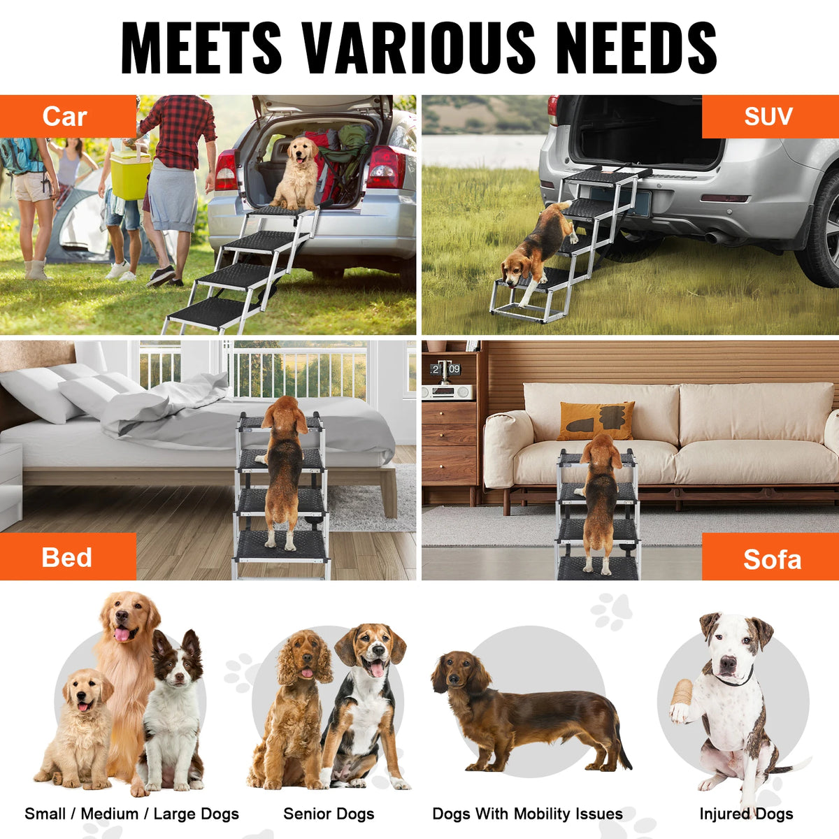 SucceBuy Folding Portable Dog Steps