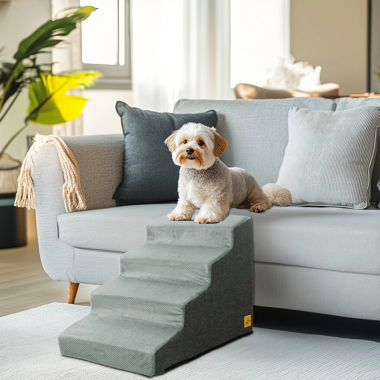 Dog Stairs Ramp With Washable Cover For Small Dogs