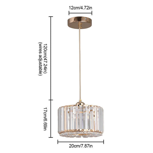 GreeLustr Modern LED Pendant Light Crystal Chandelier
